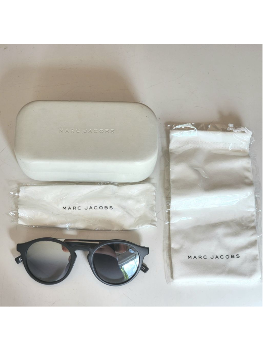 MARC JACOBS 107/SDRDGY Black Round Unisex Sunglasses - Picture 2 of 7